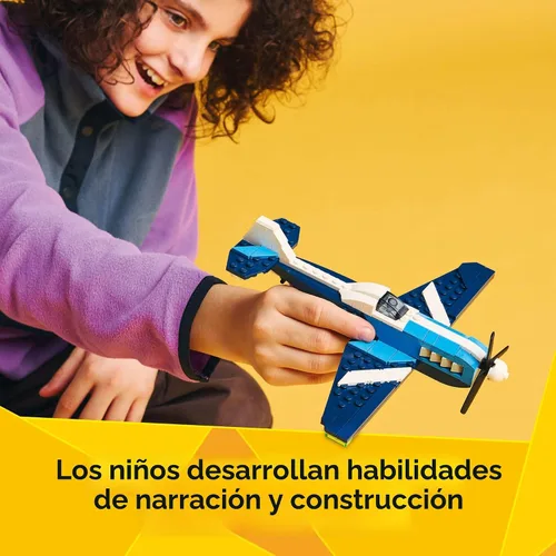 Miniatura 5 de LEGO Creator 3 en 1 Avión de Carrera de Aviones Juguete - Juguete de Construcción con 3 Opciones de Construcción, Avión, Avión de Caza o Helicóptero