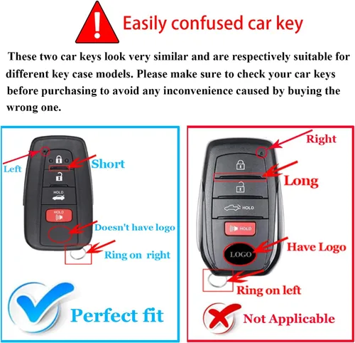Miniatura 3 de QBUC para Toyota Funda para Llavero con Llavero Adecuada para RAV4 Camry Avalon C-HR Corolla GT86 Estuche de Llavero de TPU Premium (Estilo 1-Azul)