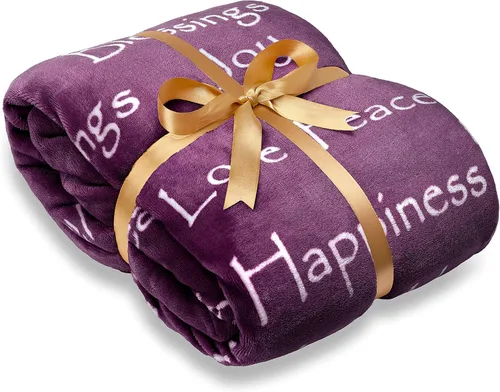 Chanasya Manta Decorativa de Regalo Inspiradora Premium de Amor y Alegría - Sherpa Acogedora, Cálida y Esponjosa - Regalo Perfecto de Cuidado,