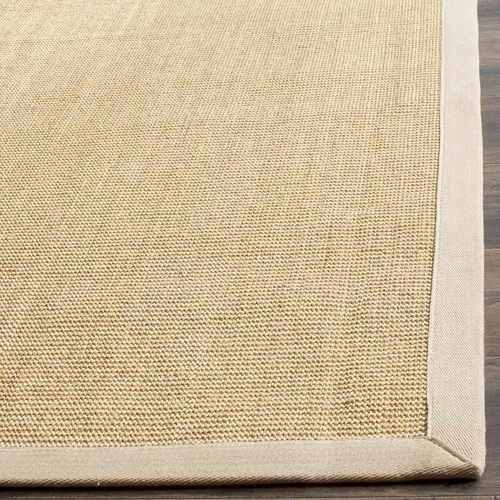 Miniatura 5 de Alfombra de sisal Safavieh, de color maíz y negro, tejida a mano, de la colección de fibras naturales; 5 x 8 pulgadas, NF441A, Tela, Gris / Gris