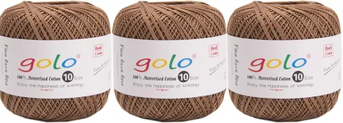 Miniatura 68 de Golo - Bolas de hilo para crochet de algodón tamaño 10, color algodón para crochet D-Fresa D078-fresa