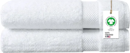 Miniatura 20 de Toallas 100% algodón orgánico de 22.93 oz/m² de felpa al tacto de secado rápido, paquete de 12 toallas de lavado de algodón orgánico, certificado