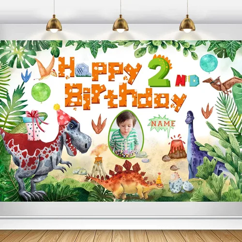 Miniatura 9 de Cartel personalizado de decoración de 2º cumpleaños con foto y nombre personalizados Personalizado-2º Coche