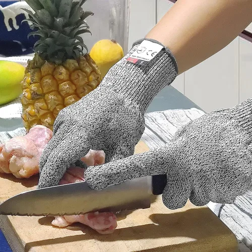 Miniatura 3 de DEYAN Guantes resistentes a cortes, protección de nivel 5, guantes de corte de seguridad, guantes de corte de cocina para chef, cortados de ostras