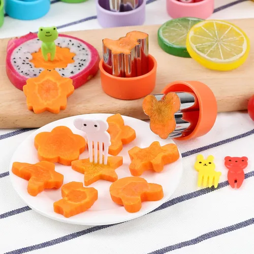 Miniatura 6 de FIRETREESILVERFLOWER Juego de cortadores de verduras de 1.5 pulgadas, 12 piezas de mini cortadores de galletas, molde de pastelería para galletas