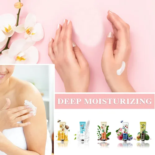 Miniatura 2 de Paquete de 5 cremas de manos con fragancia de frutas naturales para manos secas, crema hidratante para el cuidado de las manos, loción de manos