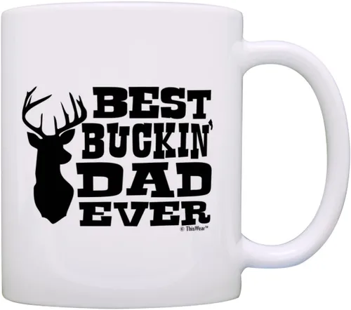 Miniatura 13 de ThisWear Hunting Camo Best Buckin' Dad Ever Gift Taza de café de cerámica de 11 oz con asa