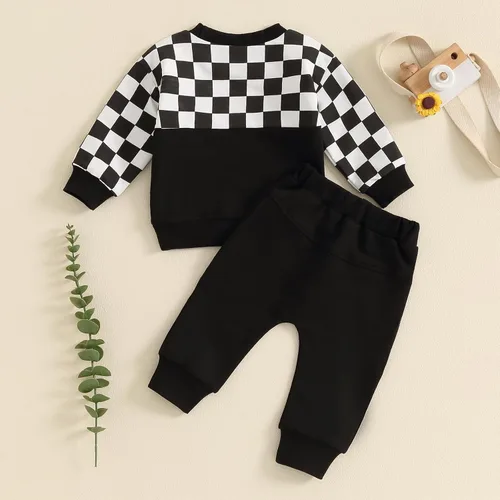 Miniatura 38 de Conjunto de sudadera de manga larga con cuello redondo y pantalones deportivos para bebés, ropa de invierno para bebé