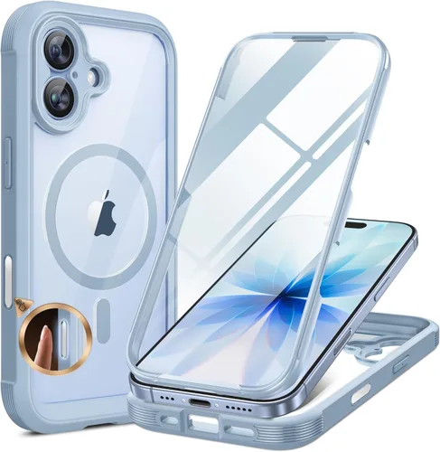 Miniatura 230 de Miracase Funda para iPhone 13 de 6.1 pulgadas, [sin burbujas] funda de teléfono de cuerpo completo con pantalla de vidrio completa integrada, sin