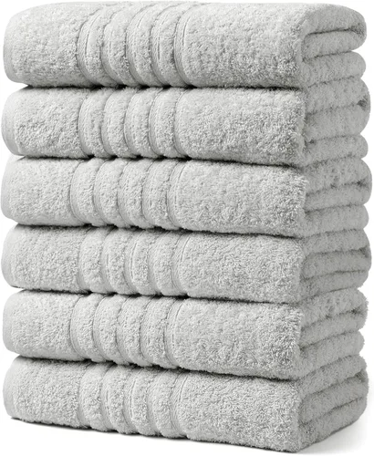 Miniatura 28 de Aibaser Toallas de mano - 16x30 pulgadas - Toallas de mano ligeras y altamente absorbentes para baño, viaje, gimnasio, ducha y spa (Azul)
