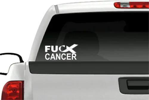 Miniatura 7 de FU Cancer - Calcomanía de vinilo para vehículos con leiomiosarcoma pancreático testicular de FCK All Cancer (cinta púrpura)