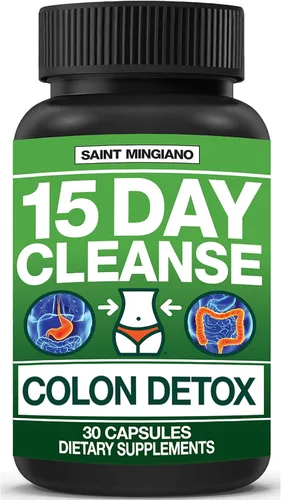 Limpieza de 15 días | Desintoxicación de colon con laxante natural para estreñimiento e hinchazón. 30 píldoras para desintoxicar y aumentar la