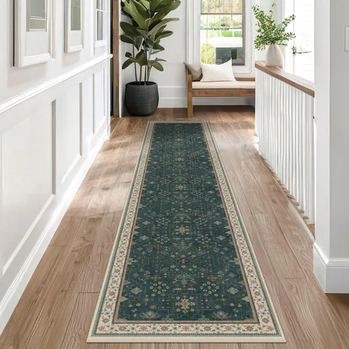 Miniatura 90 de Alfombra Boho Negra para Sala de Estar - Alfombra de Área Lavable de 10x14 Pies, Alfombras de Comedor para Debajo de la Mesa, Alfombra Suave de Pelo