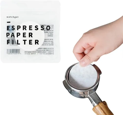 watchget Filtros de papel espresso de 2.008 in, 1000 piezas de papel de filtro de café sin blanquear para cestas portafiltros de 2.008 in,