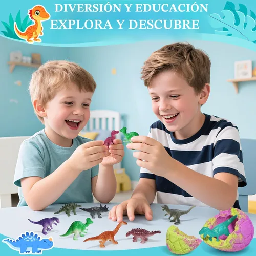 Miniatura 3 de Bombas de baño de dinosaurios para niños con sorpresa en el interior, regalos de cumpleaños para niños, paquete de 9 unidades naturales orgánicas