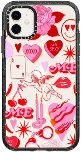 Miniatura 161 de CASETiFY Impact - Funda para iPhone 11 - Flower Power Retro - Negro Transparente