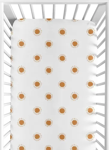 Miniatura 16 de Sweet Jojo Designs Mini sábana bajera para cuna para bebé (blanco y amarillo bohemio) para niñas o niños, guardería de recién nacidos/bebés, patios