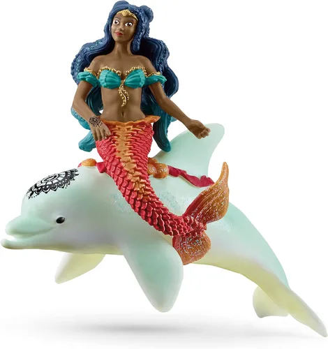 Schleich Bayala - Juego de 2 piezas de Isabelle la sirena y delfín, juguetes de hadas de fantasía para niños a partir de 5 años