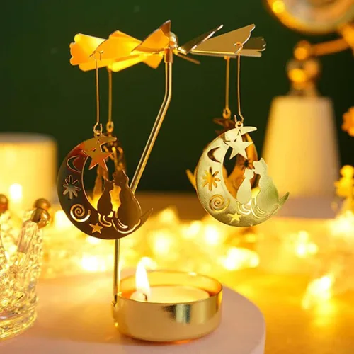 Miniatura 8 de Portavelas giratorio, portavelas giratorio con carrusel, regalo de cumpleaños único para mujeres, mamá, hermana, amigos, Navidad, día de San