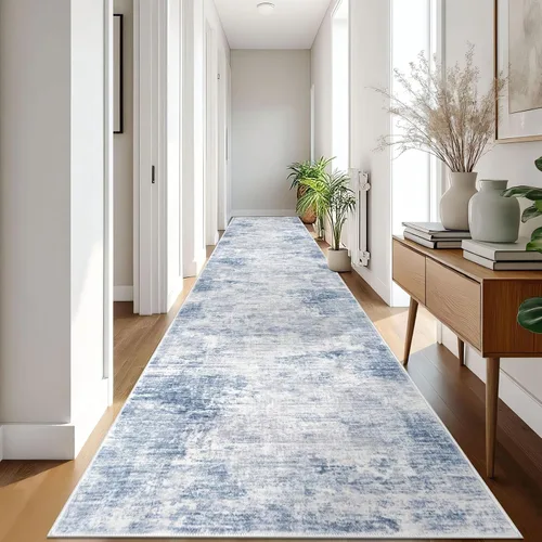 Miniatura 64 de IOHOUZE Alfombra abstracta lavable de 3 x 12 pies para pasillos, antideslizante para cocina, camino de entrada de lana sintética para interiores