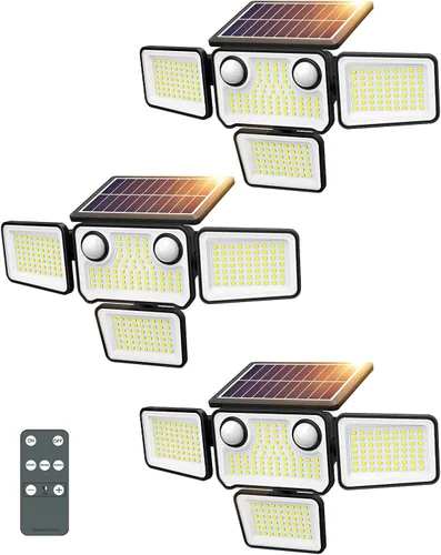 Miniatura 11 de Luces Solares para Exteriores Impermeables de 4500LM, 254 Luces LED Solares Reflectoras para Exteriores con 2 Sensores de Movimiento, Luz