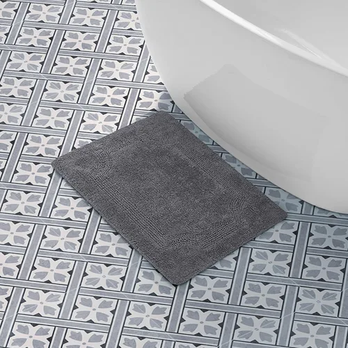 Miniatura 13 de Laura Ashley - Tapete de baño reversible de algodón, decoración de baño de alta calidad, lavable a máquina, altamente absorbente, 17 x 24 pulgadas