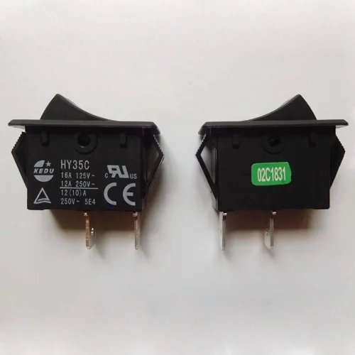Miniatura 4 de 2 unids KEDU HY35C 2Pins Interruptor de botón AC 125/250V 16/12/10A ON Off Interruptor basculante de arco Interruptores de tecla pulsadora