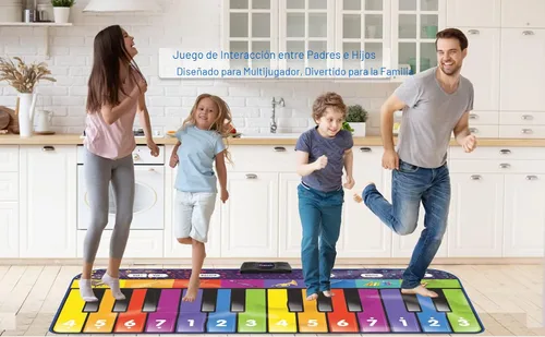 Miniatura 2 de SUNLIN Alfombrilla de piano de suelo de 6 pies para niños y niños, tapete de piano gigante, 24 teclas, 10 canciones integradas, 8 sonidos