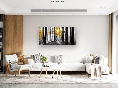 Miniatura 5 de Cao Gen Decor Art S06350 Arte de Pared Pintura en Lienzo Árbol Amarillo en Blanco y Negro Sunshine Bosque Brumoso Imagen Póster Impresión Enmarcado