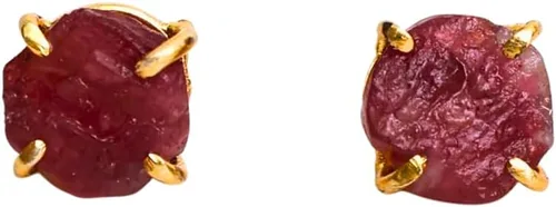 Miniatura 48 de Gempires Natural Raw Prong Setting Stud Earrings, 8-10 mm Crystals Earring, Handmade Jewelry, Gift for Her