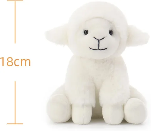 Miniatura 6 de Apricot Lamb Peluche de cordero crema para niños, juguetes de peluche suaves y lindos para bebés niñas y niños, 7 pulgadas