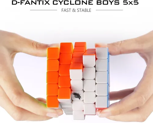 Miniatura 7 de D-FantiX Cyclone - Cubo de velocidad de 5 x 5 para niños, sin calcomanías, cubo mágico de 5 x 5 x 5 pulgadas, rompecabezas de 2.500 in, juguetes