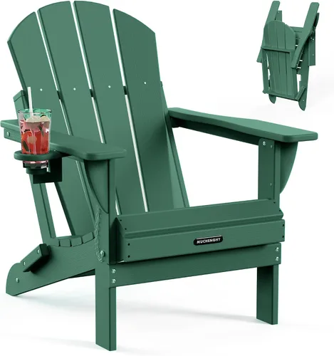 Miniatura 11 de MUCHENGHY Sillas Adirondack plegables, sillas de patio, sillas de césped, silla para exteriores, silla Adirondack de plástico, hoguera, resistente a