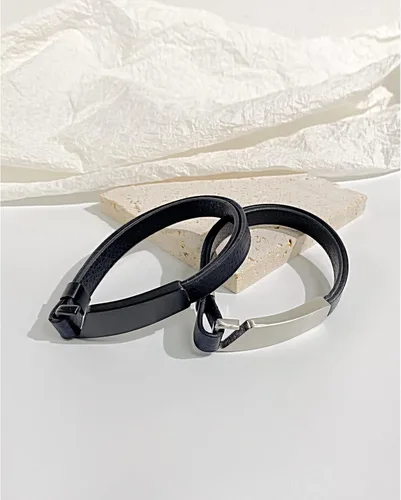 Miniatura 6 de QINGDUO - Pulseras de alerta médica grabadas personalizadas para mujeres y hombres, pulsera médica de acero inoxidable + cuero, pulsera médica