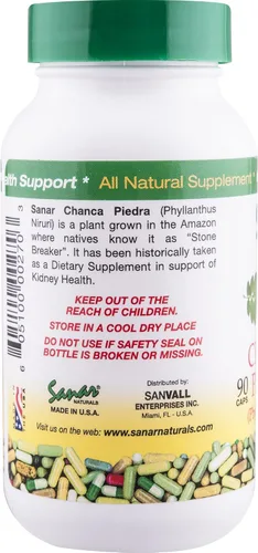 Miniatura 3 de Sanar Naturals Chanca Piedra, 90 cápsulas - Stone Breaker Extra Strength - Desintoxicación natural y disolvente de piedras
