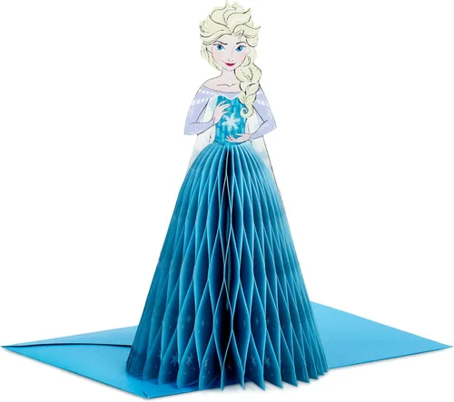 Hallmark Paper Wonder Frozen - Tarjeta de cumpleaños emergente de Princesa Disney (Elsa Panal de Miel) para cumpleaños, aliento, todas las ocasiones
