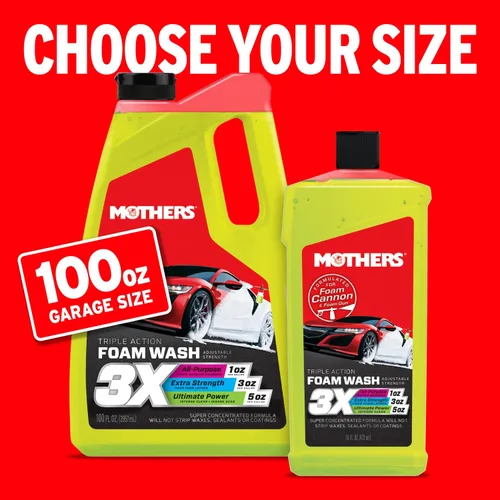 Miniatura 7 de Mothers Triple Action Foam Wash, 16 oz. - pH equilibrado, ecológico, súper sudsy, cañón de espuma, limpieza segura sin pelar cera, sellador