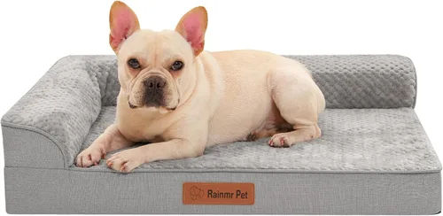 Miniatura 14 de Rainmr Camas ortopédicas para perros grandes, camas de espuma viscoelástica para perros de tamaño grande, funda extraíble lavable, parte inferior