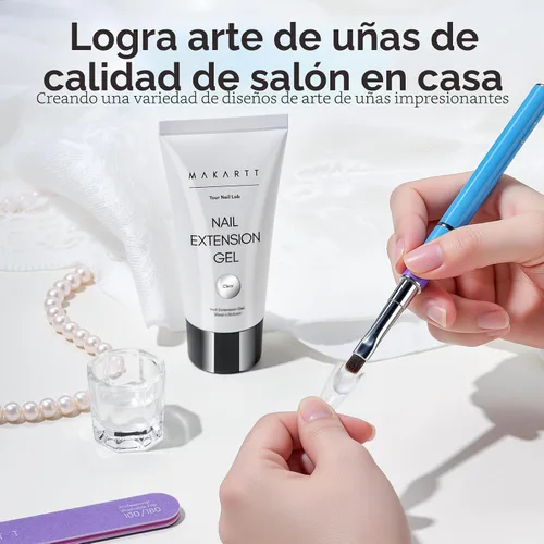 Miniatura 3 de Makartt-Gel de uñas de polietileno: constructor de 1.7 oz (50 ml) para uñas de aspecto natural, fortalecedor, moldeo 3D para arte de uñas