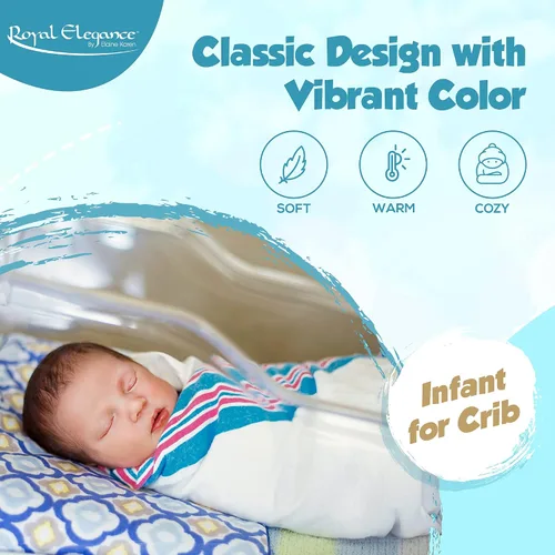 Miniatura 3 de Elaine Karen Paquete de 1 manta de franela unisex para lactancia, 100% algodón, para niña o niño, manta de bebé recién nacido, suave, cálida