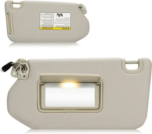 Visera solar con luz para Nissan Pathfinder 2013-2018, Infiniti QX60 2014-2017, JX35 2013, reemplazo de visera solar beige del lado izquierdo del