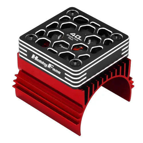 Ventilador de refrigeración RC de 1.575 in con disipador de calor y cubierta de metal, ventilador de motor eléctrico RC con disipador de calor para