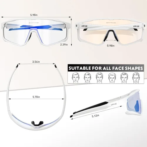 Miniatura 4 de KAPVOE Gafas de ciclismo fotocromáticas para hombres y mujeres, gafas de sol para bicicleta de montaña MTB, deportes, transición, triatlón, carrera