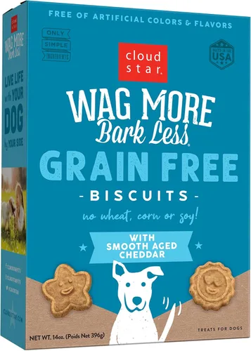 Miniatura 13 de Cloud Star Wag More Bark Less Crunchy - Golosinas para perros sin granos, sabores surtidos, caja de 14 onzas