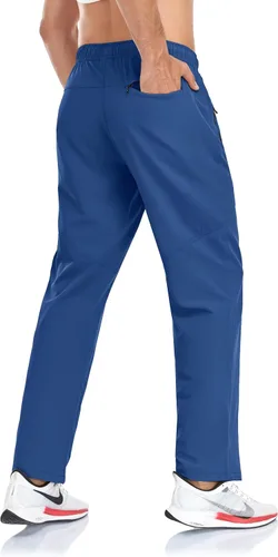 Miniatura 39 de Rapoo Pantalones ligeros para hombre con bolsillos con cremallera, secado rápido, pantalones deportivos de viaje para entrenamiento