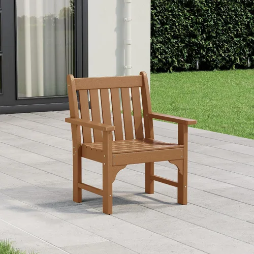 Miniatura 27 de WestinTrends Malibu Outdoor Patio HDPE Adirondack Silla de comedor para patio, color negro