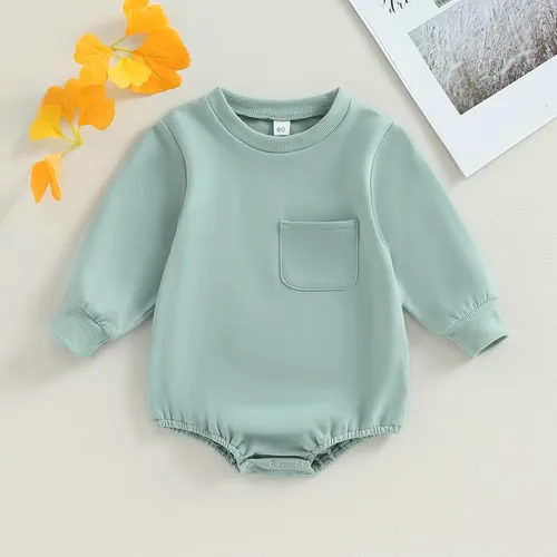 Miniatura 2 de AEEMCEM Sudadera de gran tamaño para bebé niño y niña, mameluco de manga larga, con bolsillo, con burbujas, suéter de otoño