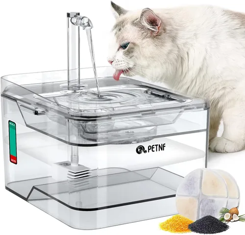 Miniatura 9 de PETNF Bomba de repuesto para fuente de agua para gatos con luz LED, compatible con fuente de agua transparente de 3 L/101 onzas, bomba de agua