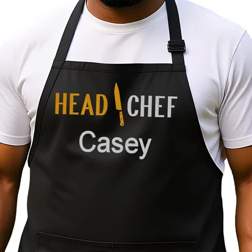 Miniatura 27 de Delantal de chef personalizado para hombres, diseño bordado personalizado, cocina profesional, barbacoa, parrilla, para papá, decorado en Estados
