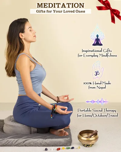 Miniatura 7 de Cuencos Cantores Tibetanos, Cuencos de Sonido Auténticos para Meditación Hechos a Mano en Nepal para Yoga, Sanación de Chakras, Atención Plena
